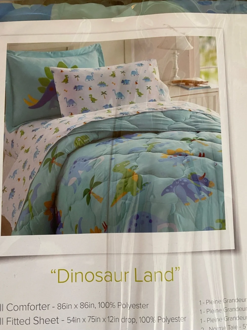 Wildkin 7 Pc Full Cotton Bed in a Bag for Boys & Girls: Dinosaur Land Blue NEW